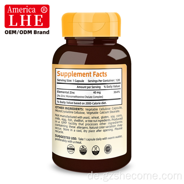 Shecome Zinc Supplement Immune Zink-Vitamin-C-Ergänzungsmittel